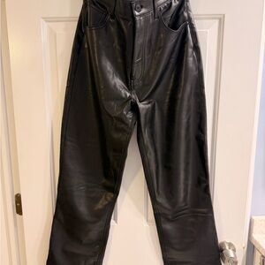 Abercrombie & Fitch Women’s Black Leather Pants Size 26
